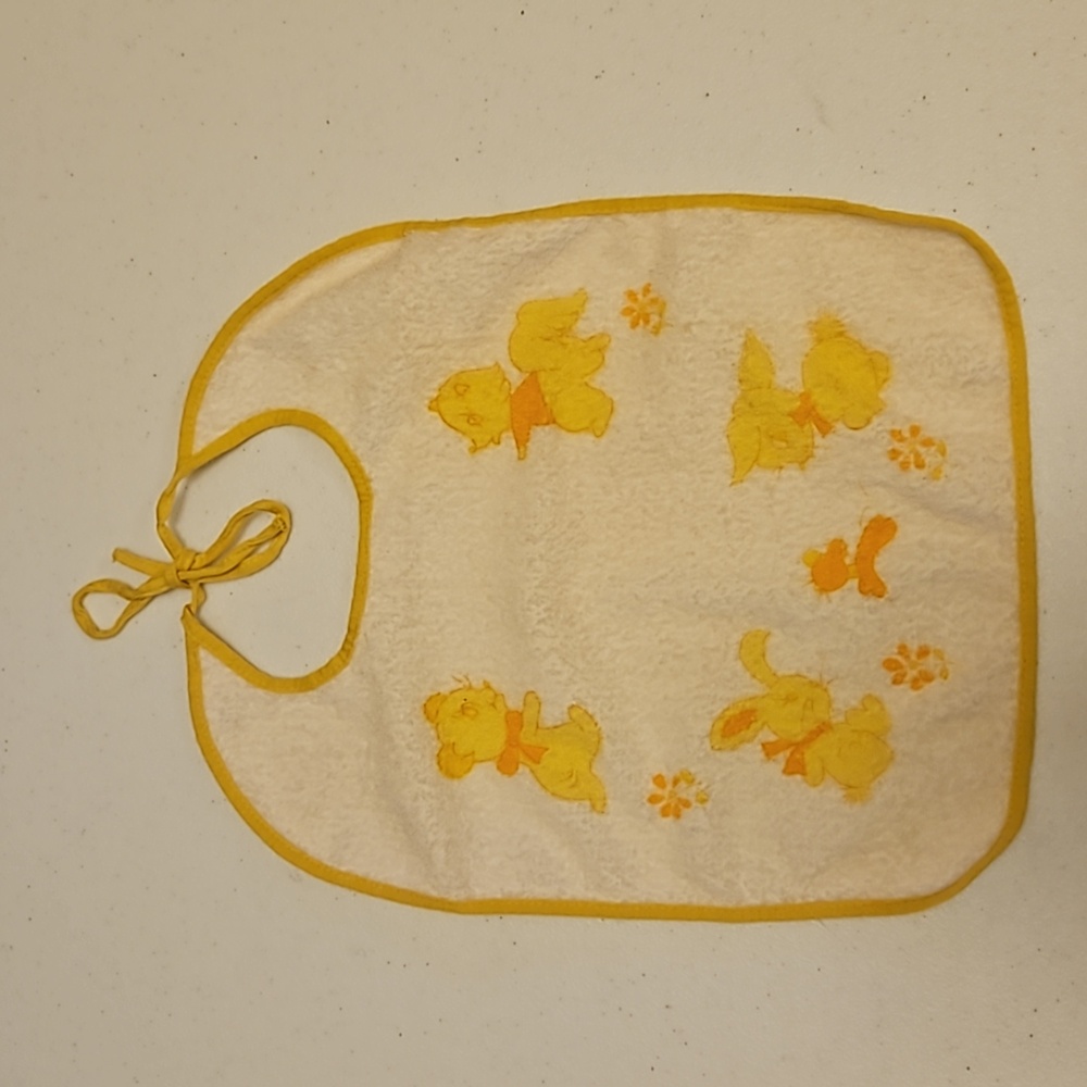 VINTAGE CARTERS BABY BIB YELLOW ORANGE WHITE